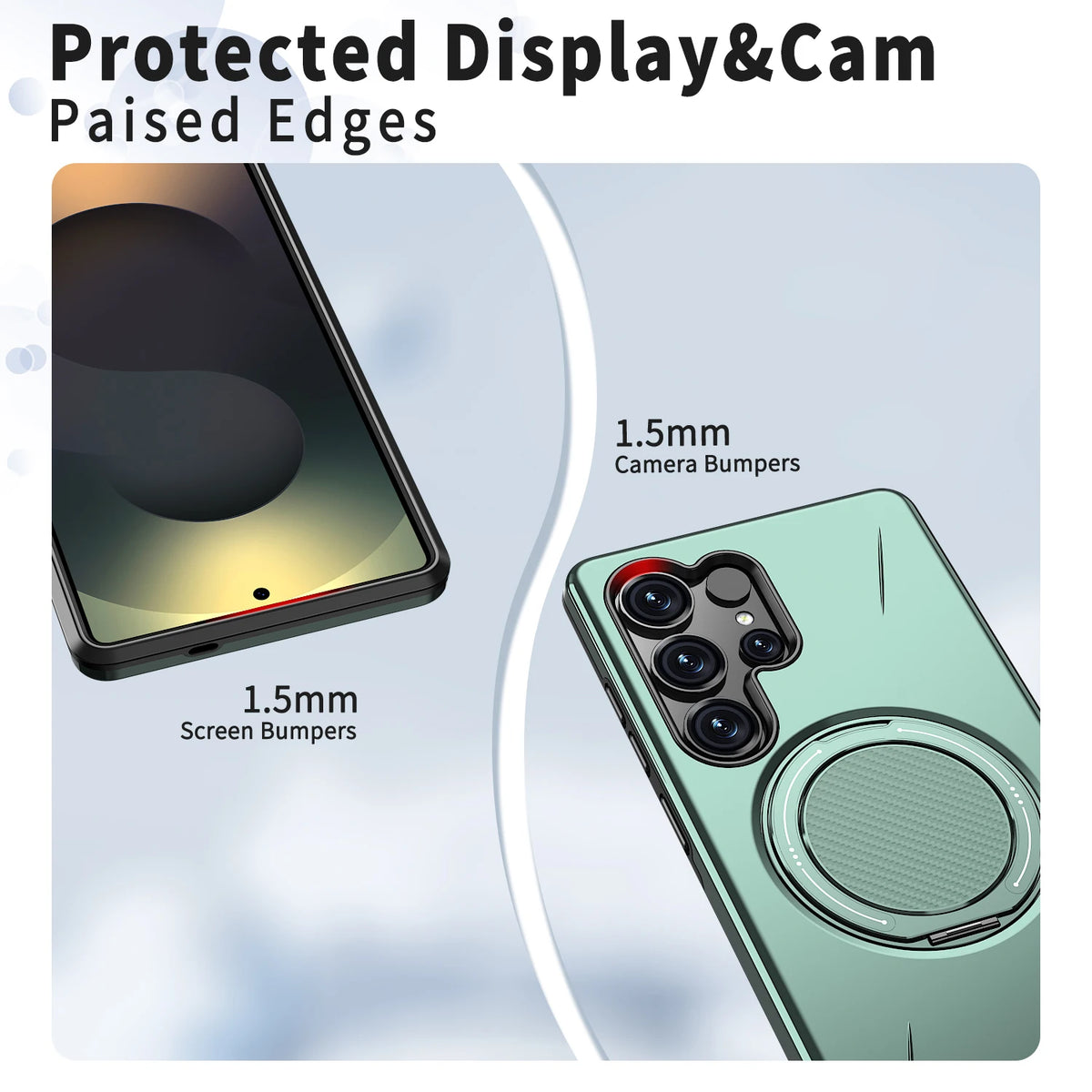 Funda con Soporte Magnético 360° para Samsung Galaxy S22-S25 – Antigolpes y Compatible con MagSafe