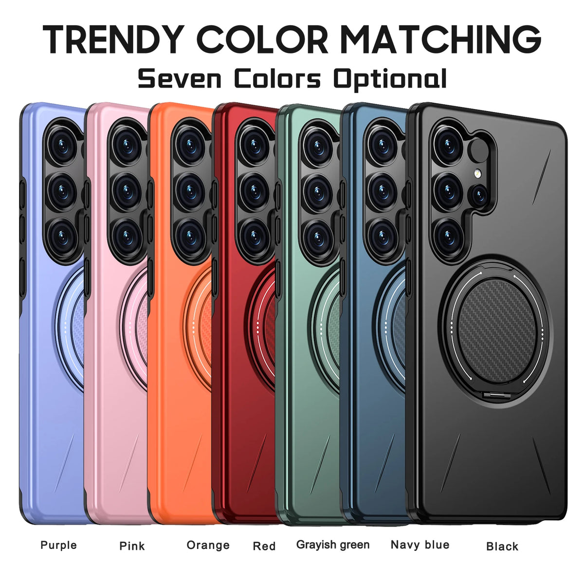 Funda con Soporte Magnético 360° para Samsung Galaxy S22-S25 – Antigolpes y Compatible con MagSafe
