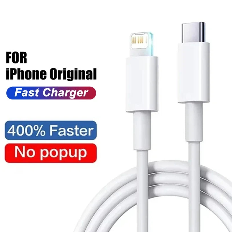 Cable Lightning iPhone Carga Rápida 3A – USB-A o USB-C | 1m, 1.5m, 2m
