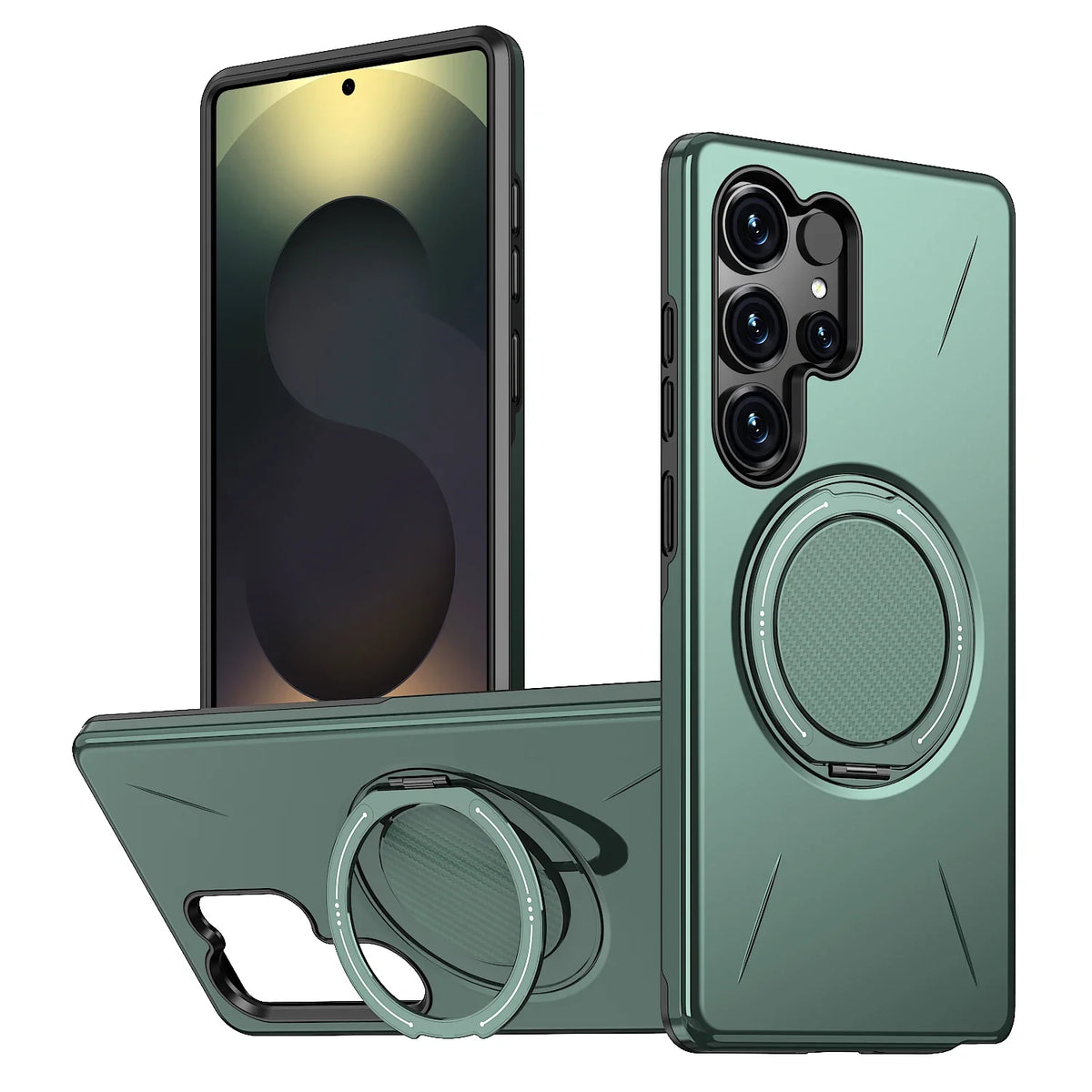 Funda con Soporte Magnético 360° para Samsung Galaxy S22-S25 – Antigolpes y Compatible con MagSafe