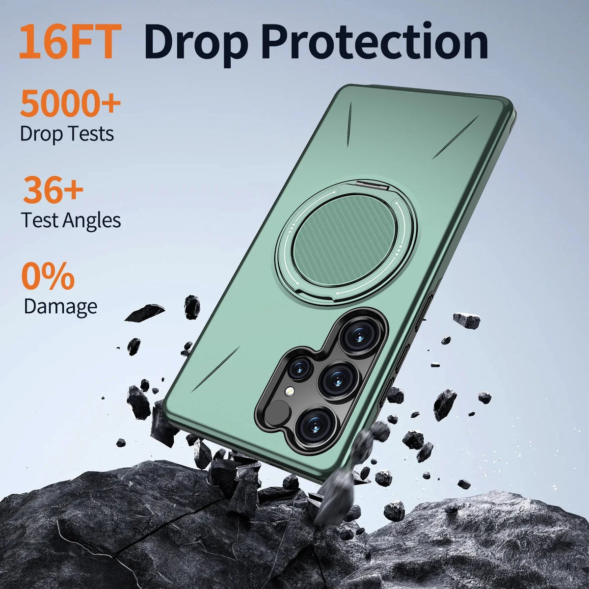 Funda con Soporte Magnético 360° para Samsung Galaxy S22-S25 – Antigolpes y Compatible con MagSafe