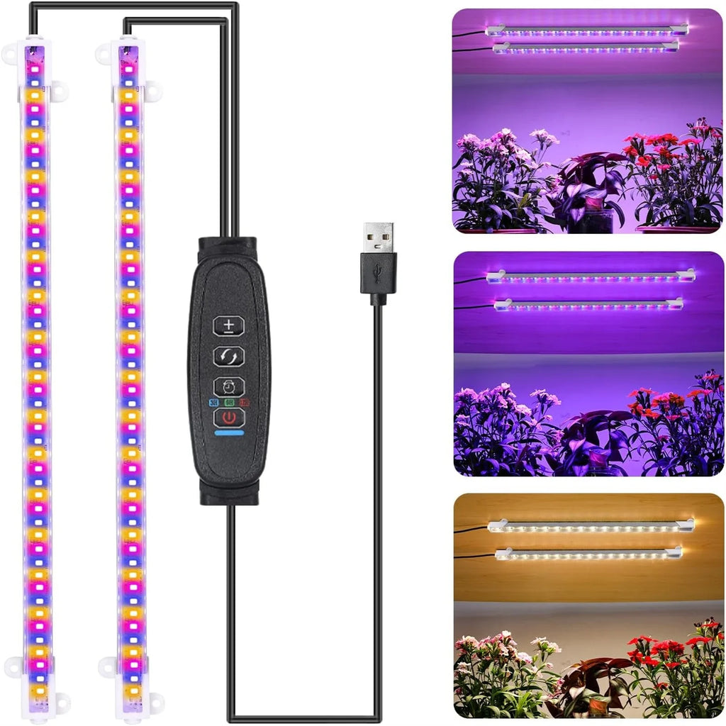 Lámpara LED de Cultivo USB 5V – 3 Colores, Regulable, Full Spectrum, Hidropónica