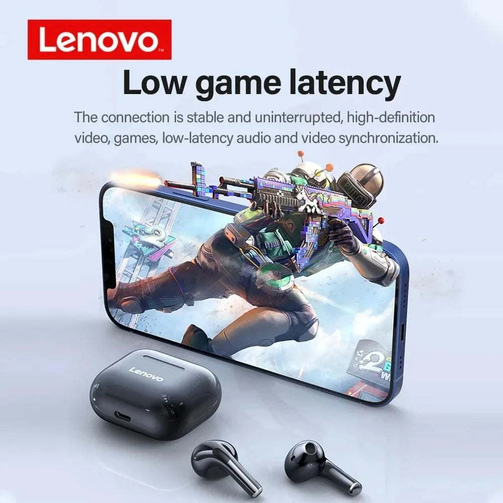 Auriculares Inalámbricos Lenovo LP40 – Bluetooth 5.3 con Micrófono y Estuche de Carga