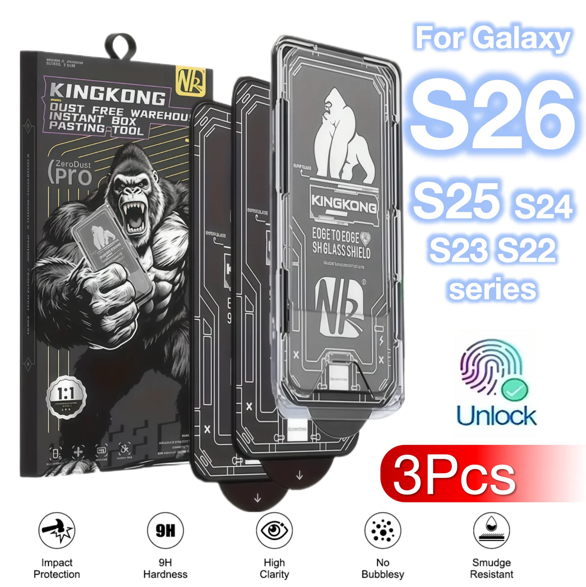 Protector de Pantalla Samsung Galaxy S22/S23/S24/S25/S26 – Pack x3 Vidrio Templado 9H