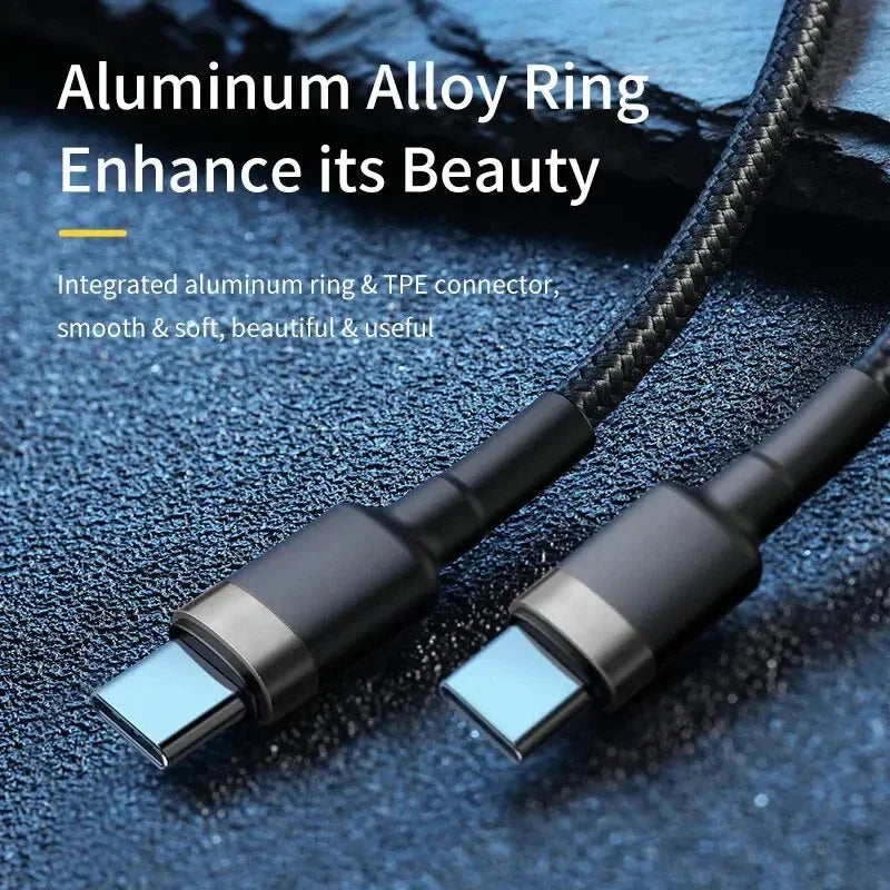 Cable de Carga Rápida 120W USB-C para Samsung, iPhone 15 y Xiaomi – Negro o Dorado | 0.25m, 1m, 1.5m, 2m