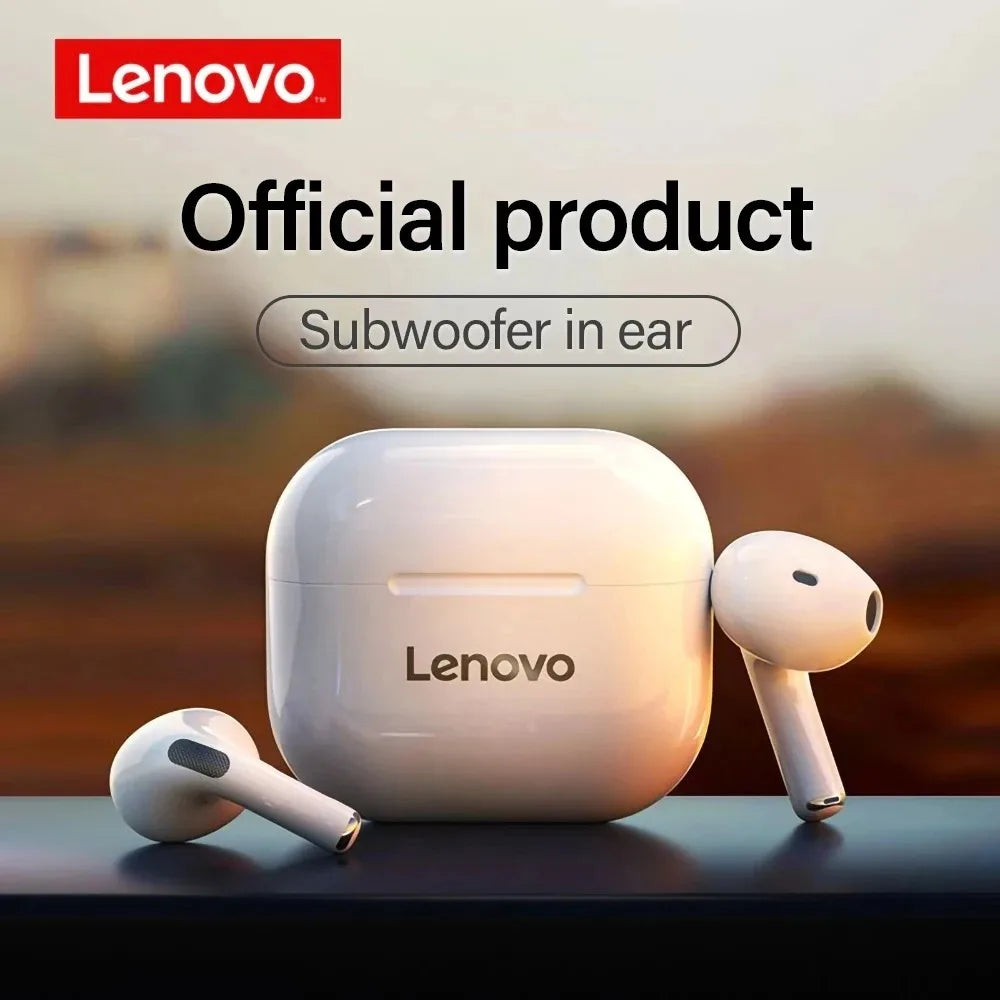 Auriculares Inalámbricos Lenovo LP40 – Bluetooth 5.3 con Micrófono y Estuche de Carga