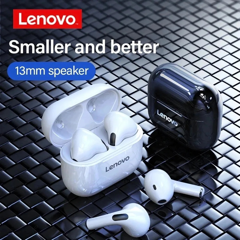 Auriculares Inalámbricos Lenovo LP40 – Bluetooth 5.3 con Micrófono y Estuche de Carga