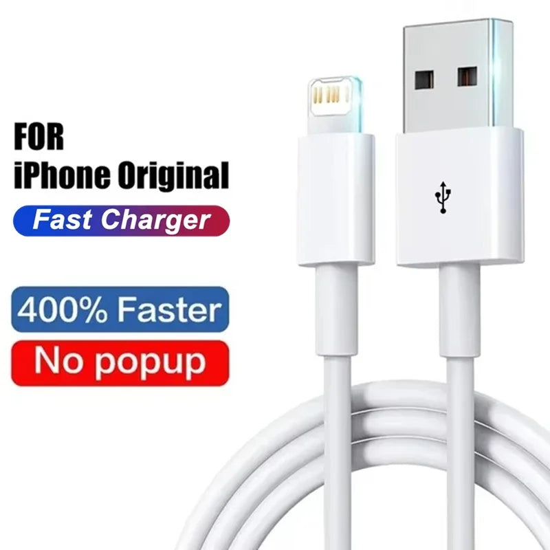 Cable Lightning iPhone Carga Rápida 3A – USB-A o USB-C | 1m, 1.5m, 2m