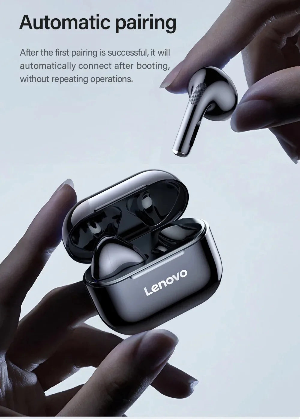 Auriculares Inalámbricos Lenovo LP40 – Bluetooth 5.3 con Micrófono y Estuche de Carga